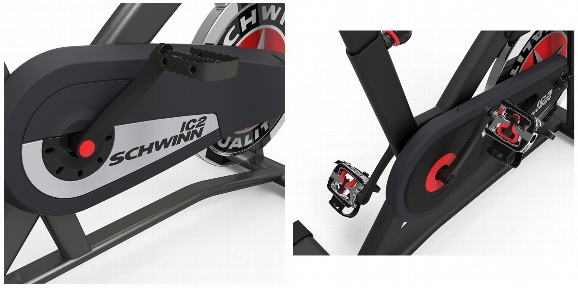Pedals of Schwinn IC2 Indoor Cycling Bike and Schwinn IC3 Indoor Cycling Bike.