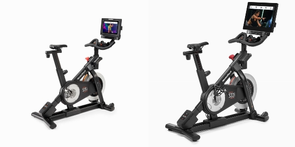 Side by side comparison of NordicTrack Commercial S15i Studio Cycle and NordicTrack Commercial S22i Studio Cycle.