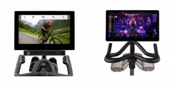 Consoles of NordicTrack Commercial S22i Studio Cycle and Echelon EX5-S Smart Connect Bike.