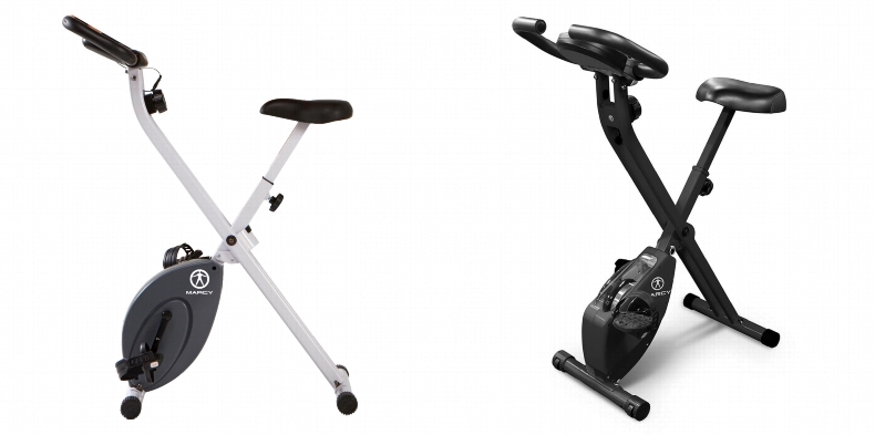 Side by side comparison of Marcy NS-652 Foldable and Portable Exercise Bike and Marcy NS-654 Folding Upright Exercise Bike.