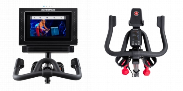 Consoles of NordicTrack Commercial S15i Studio Cycle and Schwinn IC4 Indoor Cycling Bike.